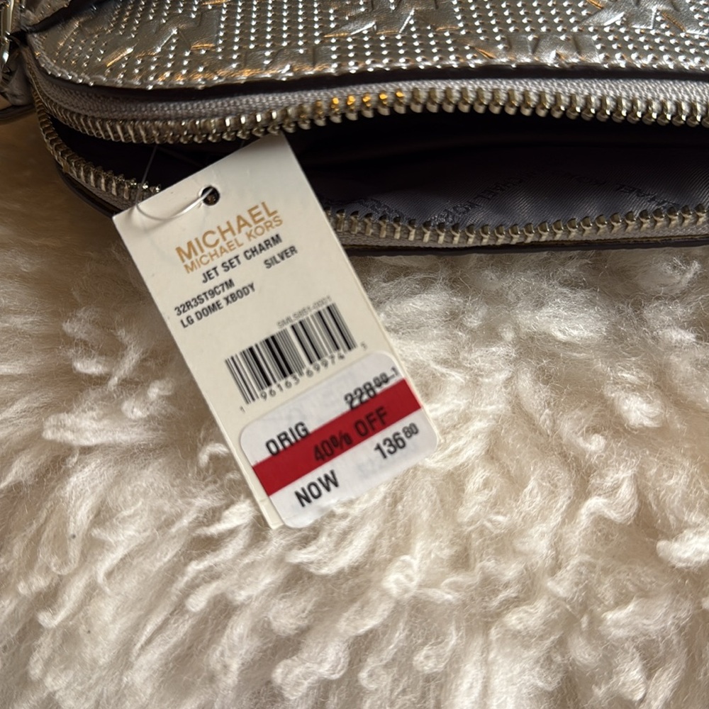 Michael Kors Metallic Silver Crossbody Bag - Picture 7 of 8
